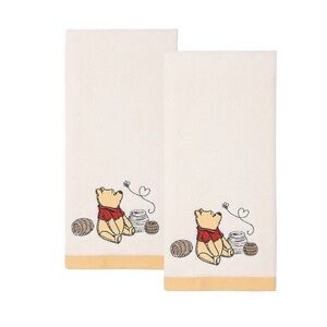 Disney Winnie the Pooh & Honey Bee Hand Towel Adorable Bath Decor Set of 2pc NWT